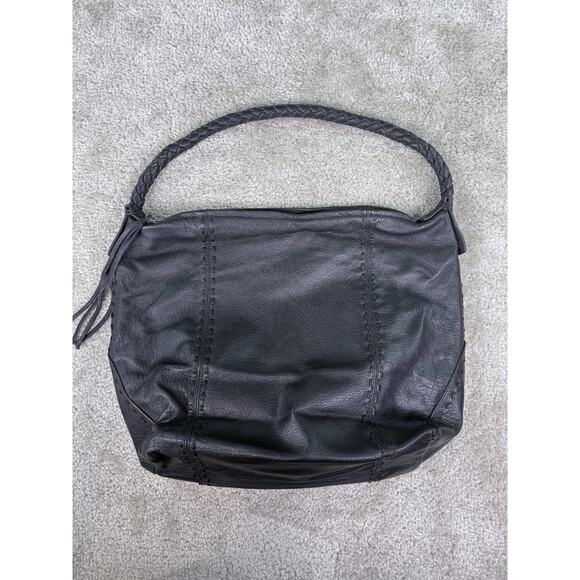 Chi by Carlos Falchi BLACK GENUINE LEATHER AND SHOULDER BAG HOBO PURSE - Picture 2 of 10